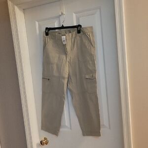 Loft Tan Cropped Cargo Pants 6